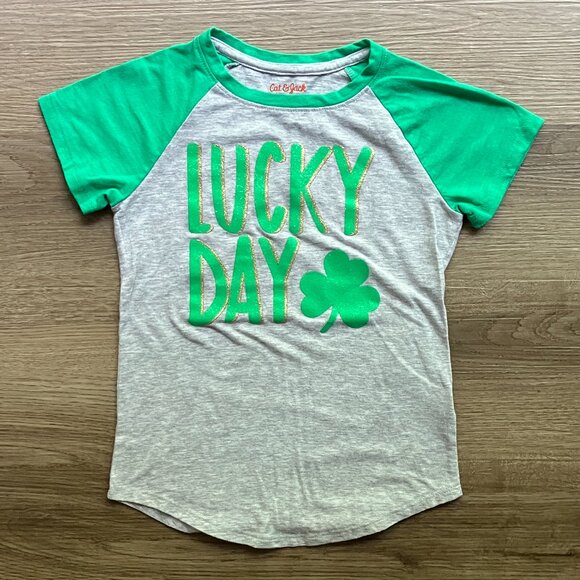 Cat & Jack Other - 7/8 Cat & Jack Lucky Day Shamrock St. Patrick's Short-Sleeve T-Shirt
